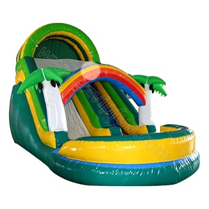 Toboggan aquatique gonflable palmier tropical avec piscine, toboggan aquatique en PVC de qualité commerciale pour enfants et adultes, <span class=keywords><strong>location</strong></span> pour fêtes en plein air - Product Image 4
