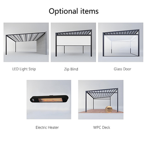 Pérgola Moderna <span class=keywords><strong>de</strong></span> Aleación <span class=keywords><strong>de</strong></span> Aluminio con Techo Retráctil Eléctrico <span class=keywords><strong>de</strong></span> Lujo, Sistema Deslizante <span class=keywords><strong>de</strong></span> PVC, <span class=keywords><strong>Toldo</strong></span> Motorizado Impermeable IP67 con Control Remoto - Product Image 4