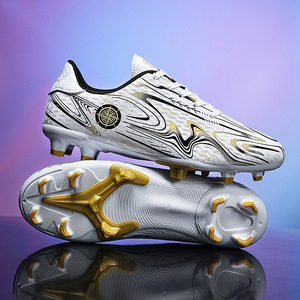 Chaussures de football pour enfants, tige synthétique, semelle extérieure en TPU, semelle intermédiaire en EVA, crampons bas pour terrain intérieur, usage estival - Product Image 4