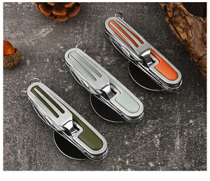 Ensemble de couteau, fourchette et cuillère pliants multifonctionnels pour l'extérieur, camping, pique-niques, vaisselle pliante portable - Product Image 6