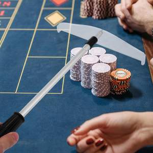 Accessoires de croupier de <span class=keywords><strong>roulette</strong></span> télescopique, râteaux à jetons en acrylique pour collectionneur de jetons de poker, jeux pour soirée de jeux, présentoirs - Product Image 1