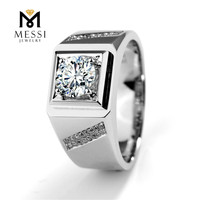 Bague de mariage pour homme en or véritable 14k 18k avec moissanite, bijoux Messi