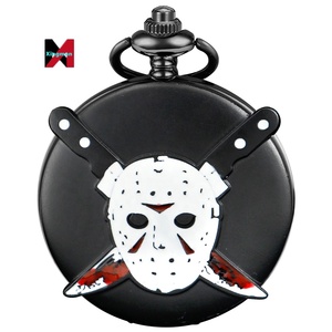 Classico <span class=keywords><strong>film</strong></span> <span class=keywords><strong>Horror</strong></span> maschera macellaio quarzo nero orologio <span class=keywords><strong>da</strong></span> tasca popolare collana <span class=keywords><strong>da</strong></span> uomo ciondolo gioielli <span class=keywords><strong>da</strong></span> donna per bambini - Product Image 1