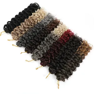 थोक 14 "18" 22 "सिंथेटिक गहरी लहर Crochet Braids घुंघराले ब्रेडिंग बाल एक्सटेंशन बोहेमियन Freetress GoGo कर्ल crochet के बाल