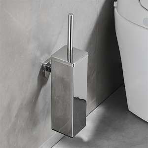 ניקל בית נירוסטה ארוך ידית קיר רכוב שירותים מברשת - Product Image 6