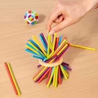 Juego de Madera Tres en Uno para Educación Temprana, Juego de Tirar con Palitos, Dados, Rompecabezas de Reconocimiento de Colores, para Niños de 4 a 6 Años, Interactivo entre Padres e Hijos