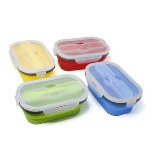 Reusable Silicon Folding Bowl Bpa Free Foldable Freezer Food Storage <b>Container</b> Kids Collapsable Lunch <b>Box</b> - Product Image 2