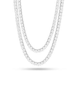 Design de luxe Double couche Moissanite diamant chaîne à maillons 925 argent plaqué broche ensemble Hip Hop Style unisexe mode - Product Image 1