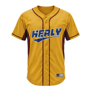 Camiseta de Béisbol con Botones y Bloques de Color Estilo Hip Hop, de Secado Rápido, Tejido de Poliéster Transpirable, Impresión por Sublimación Completa, Ropa Deportiva Personalizada para Equipos - Product Image 1