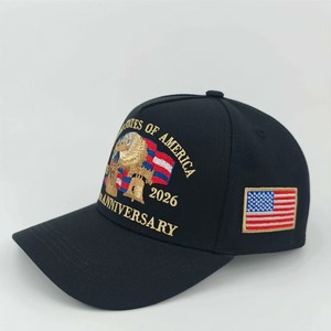 Casquettes de baseball américaines pour le 250e anniversaire des États-Unis, en coton, style rétro gaufré et délavé, ajustables, avec motif Aigle Chauve, style patriotique américain courant - Product Image 4