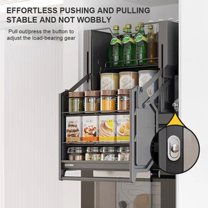 Estante Ajustable <span class=keywords><strong>para</strong></span> <span class=keywords><strong>Estantes</strong></span> Superiores, Sistema <span class=keywords><strong>de</strong></span> Elevación Automático <span class=keywords><strong>de</strong></span> Doble Capa <span class=keywords><strong>para</strong></span> Gabinetes <span class=keywords><strong>de</strong></span> <span class=keywords><strong>Cocina</strong></span>, Cesta Elevadora <span class=keywords><strong>de</strong></span> Almacenamiento - Product Image 5