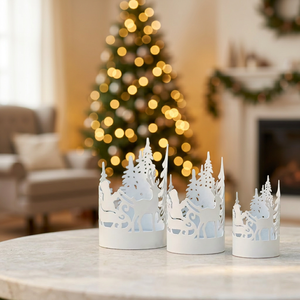 Últimos modelos en oferta: Portavelas votivas de hierro con diseño de Papá Noel, hechos a mano, duraderos, para decoración navideña del hogar 2026 - Product Image 5