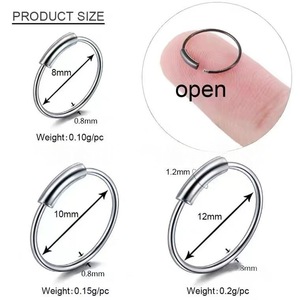 Anillos de Nariz de Acero Inoxidable de 8mm, Joyería Geométrica Circular para Piercings de Nariz, Joyería Corporal de Moda - Product Image 2
