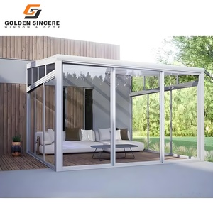 GS Glass Room Sunroom with <b>Folding</b> Doors and Retractable <b>Screens</b> for Outdoor Dining - Product Image 3