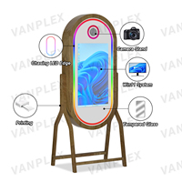 All-in-One Magic Mirror Photo Booth with Camera and Printer | Solid Wood 32" Touch Screen, Computer, Flight Case