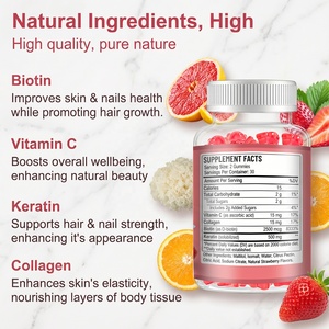Caramelle Gommose OEM Private Label per la Crescita dei Capelli <span class=keywords><strong>con</strong></span> Biotina, Collagene e Cheratina, Integratore Sbiancante <span class=keywords><strong>con</strong></span> <span class=keywords><strong>Vitamina</strong></span> <span class=keywords><strong>C</strong></span> per Capelli, Pelle e Unghie - Product Image 3