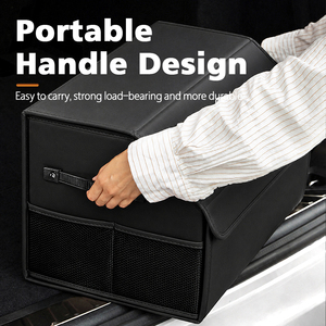 Organisateur de coffre de voiture pliable haut de gamme, accessoires de rangement <span class=keywords><strong>intérieur</strong></span>/extérieur pour voiture, boîte de rangement en cuir PVC, grande capacité, durable - Product Image 5