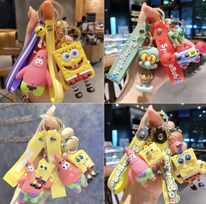 Portachiavi in Silicone <span class=keywords><strong>di</strong></span> <span class=keywords><strong>SpongeBob</strong></span>, Ciondolo Cartoon Carino, Ornamenti per Macchine, Regalo per Fidanzate, Piccoli Regali - Product Image 6