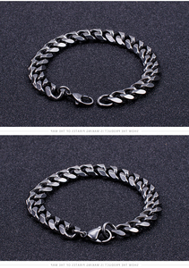 Bracelet chaîne <span class=keywords><strong>gourmette</strong></span> en acier inoxydable couleur canon de fusil, 4 largeurs 6-11mm, fermoir mousqueton, pour hommes et femmes, hypoallergénique, OEM - Product Image 6