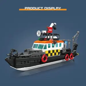 Mould King 10081 British Multi-functional Rescue Boat Toy Build Blocks Christmas Gifts Boat Building Block Toys For Kids