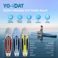 Planche de paddle gonflable YoBoat 10'6" Botanical PVC All Around SUP avec aileron et sac de transport
