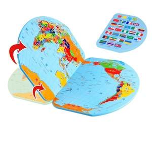 Mapa del Mundo Educativo para Niños con la Bandera <span class=keywords><strong>Nacional</strong></span>, Juguete de Madera para el Desarrollo Cognitivo del Bebé - Product Image 4