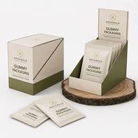 Boîtes de présentation en papier personnalisées avec fermeture éclair en Mylar, emballage recyclable pour bonbons comestibles, présentoir de comptoir, prix d'usine