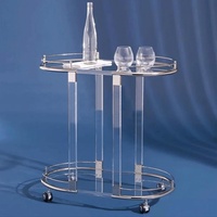 Chariot de rangement transparent en acrylique personnalisé, chariot de rangement transparent avancé en acrylique, chariot de rangement à 2 niveaux – Offre Spéciale