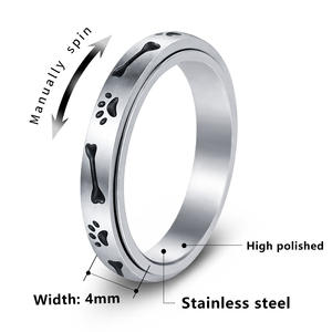 Nouvel accessoire de mode européen et américain de Sheins, un anneau rotatif anti-stress en <span class=keywords><strong>acier</strong></span> <span class=keywords><strong>inoxydable</strong></span> 304 de 4 mm de large - Product Image 5