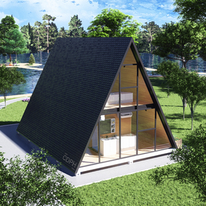 Conteneur <span class=keywords><strong>de</strong></span> stockage en acier <span class=keywords><strong>de</strong></span> luxe, maisonnette triangulaire en <span class=keywords><strong>bois</strong></span>, maisons préfabriquées modulaires pour usage extérieur - Product Image 1