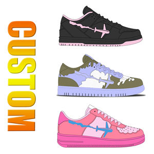 أحذية رياضية رجالية مخصصة بشعار العلامة التجارية، أحذية مصممة للرجال من الجلد المسامي للجري والمشي اليومي - Product Image 2