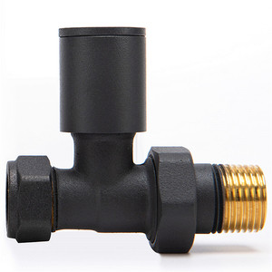 Vanne <span class=keywords><strong>de</strong></span> <span class=keywords><strong>radiateur</strong></span> manuelle OLDE Black RV Corps en laiton Tête blanche - Product Image 2