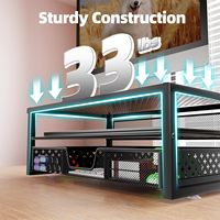 Soporte de Escritorio Metálico con Gran Espacio de Almacenamiento para Computadora, Impresora, PC, iMac, Monitor, Organizador de Alta Utilidad para el Hogar y la Oficina