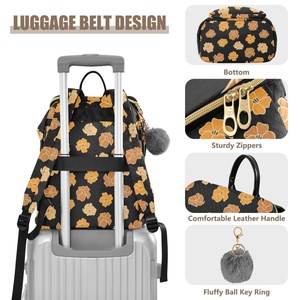 Large Capacity Women <b>Rucksacks</b> Polyester Anti-Theft Girls School Bag Carry on Gym Outdoor Hawaiian Backpack with Luggage Belt - Product Image 4