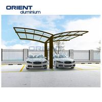 Abri de voiture en métal portable en aluminium de taille commune populaire 3*5m 6063 avec poteaux