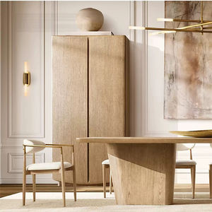 Kursi Makan lapisan kain Nordic Modern bingkai logam kulit PU kursi makan kedai kopi restoran kayu gaya Eropa - Product Image 6