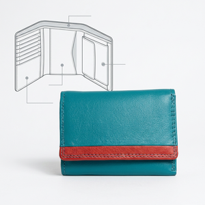 WRIZA Luxury Business Unisex Genuine Leather RFID Blocking Short <b>Wallet</b> High Quality Card Holder Fashion Polyester Portable <b>Red</b> - Product Image 5