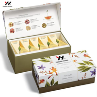 Boîte-cadeau pliante personnalisée haut de gamme pour thé et café-Boîte d'emballage de carte blanche raffinée faite à la main Boîte-cadeau exquise pour thé