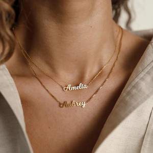 Collane Personalizzate con Nome per Donne e Uomini, Ciondolo in Acciaio Inossidabile Color Oro e Argento, Catena da Collo per Donna, Vendita all'Ingrosso - Product Image 2
