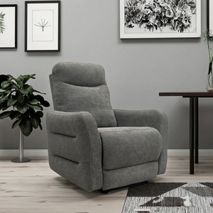 Sofá reclinable de energía eléctrica individual de lujo moderno, nuevo diseño, extensible, plegable, tela de madera fresca para oficina en casa, Metal - Product Image 4