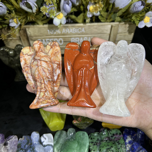 Vente chaude Cristal Ange Ornement Sculpté À La Main Fengshui Pierre Semi-précieuse Ange Sculptures pour La Méditation - Product Image 5