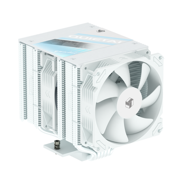 QUIETAI CZ620 Dual-Tower Air-Cooled CPU Cooler Fluid Bearing Intelligent Temperature Control Six Heat Pipes Compatible NO Light