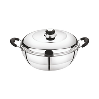 Casserole de cuisine moderne en ivoire Neelkanth exclusive avec couvercle en acier inoxydable, construction métallique durable pour cuisinières à gaz et à induction