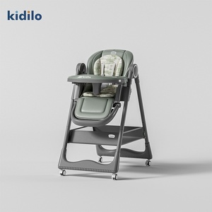 <span class=keywords><strong>Silla</strong></span> Alta para Bebé Kidilo KD505, Plegable, Ajustable, Multifuncional, <span class=keywords><strong>Silla</strong></span> de Aprendizaje OLIVER, Compatible con Automóviles, Color Negro/Gris, para Comer - Product Image 6
