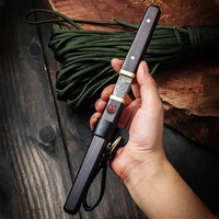 Couteau de camping en acier Damas avec fourreau en ébène, lame de 10 cm, portable, haute dureté, tranchant, forgé à la main, Yangjiang Guangdong