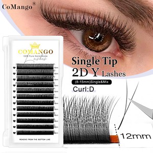 CoMango YY Lash Volume <span class=keywords><strong>2D</strong></span> Extensions de cils préfabriquées à double pointe Cilios YY Extensions de cils Cilia Cils YY - Product Image 1