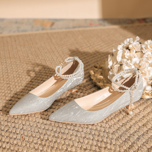 Step into Style with Elegant silver shoes for wedding low heel for Women's  Fashion Needs