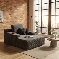 Canapé-lit carré moderne de style européen en velours avec fonctions extensibles et réglables, fauteuil-lit multifonction compressible