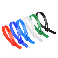 Attaches de câble en nylon 66 réutilisables de 6 pouces (150x7,6 mm), 100 pièces, attaches à fermeture éclair noires pour câbles informatiques, attaches à boucle libérables de 150x7,6 mm