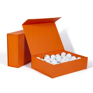 32*24*9cm Orange Pliant Cadeau Flip Vide Sachet De Thé Gant De Golf Boîte D'emballage Recyclable pour la Fête Des Pères Baseball